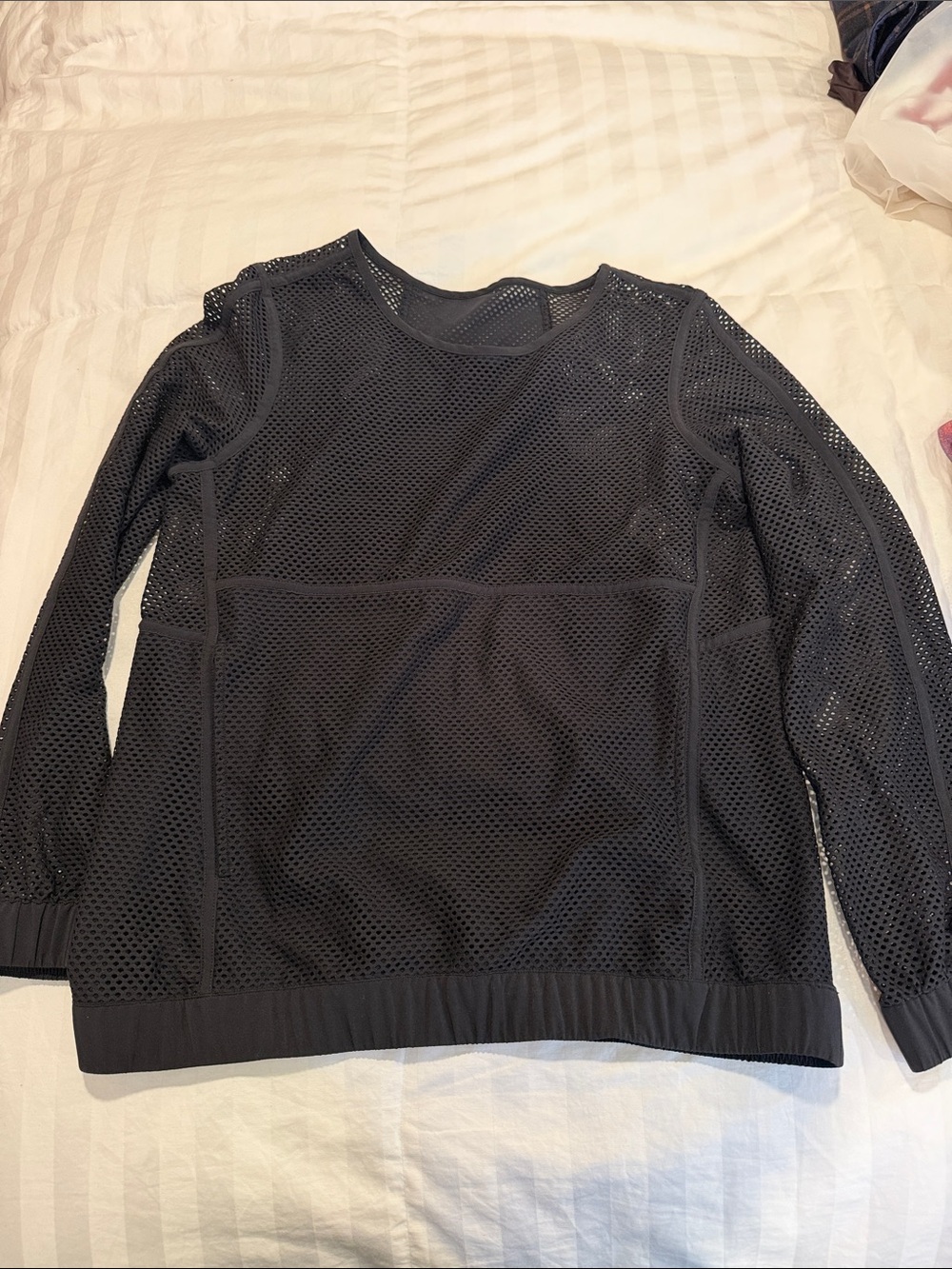 lululemon athletica Black Mesh Crewneck Sweatshirt